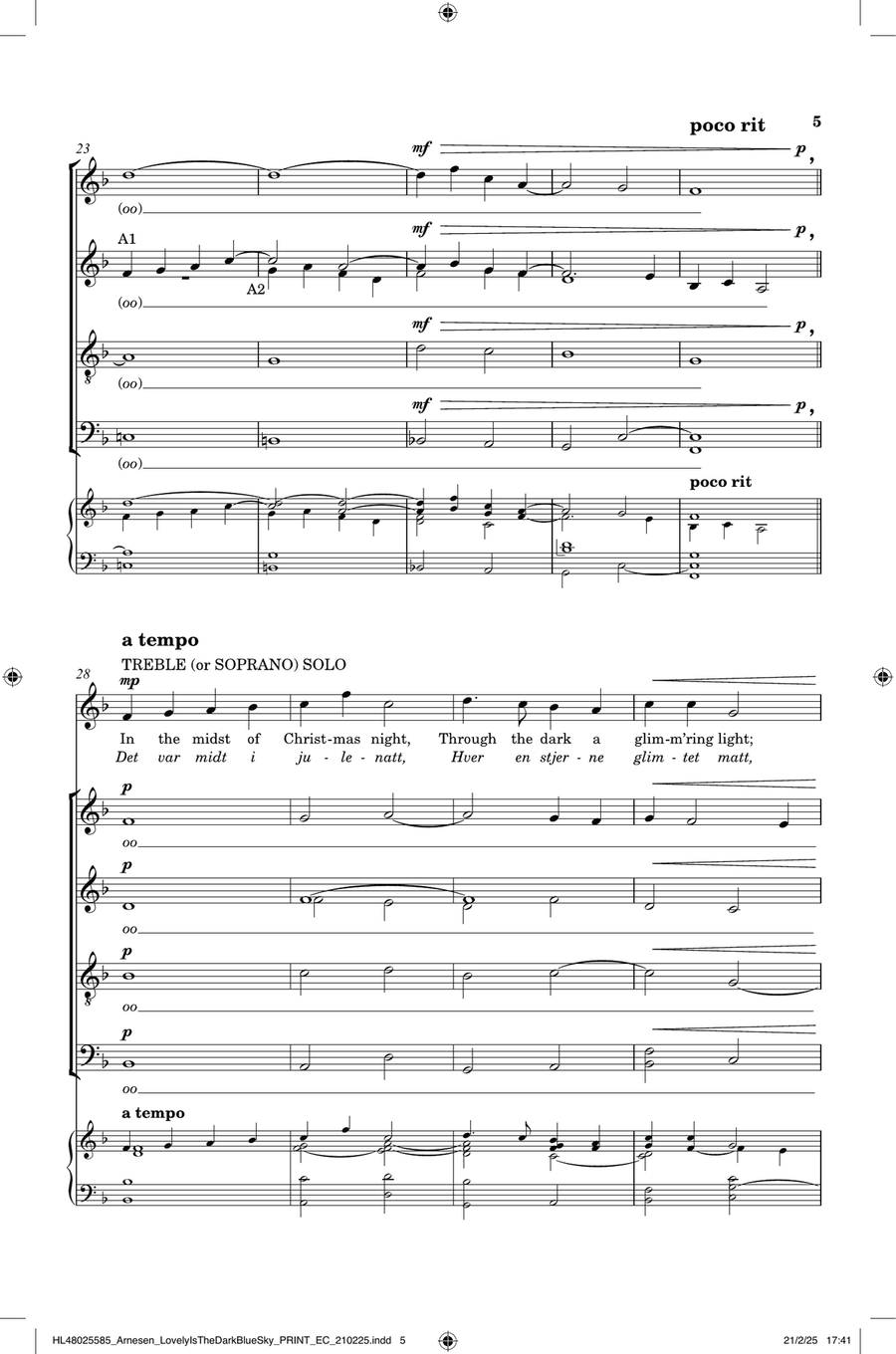 Lovely Is The Dark Blue Sky (from Nordic Christmas) Divisi scores gallery preview page 4