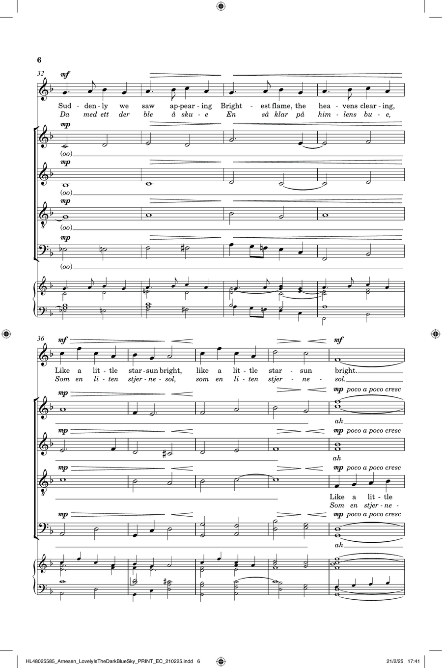 Lovely Is The Dark Blue Sky (from Nordic Christmas) Divisi scores gallery preview page 5