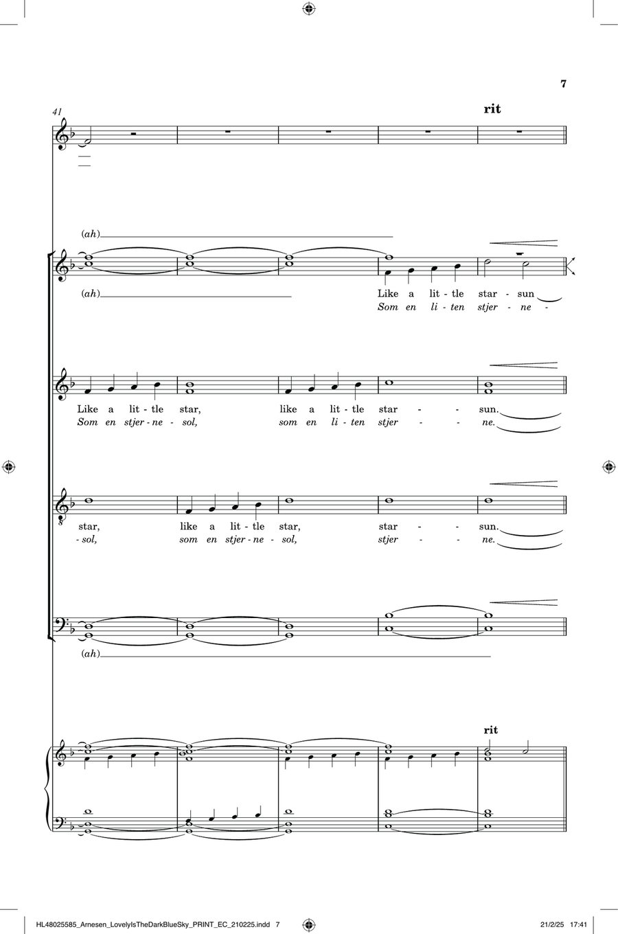 Lovely Is The Dark Blue Sky (from Nordic Christmas) Divisi scores gallery preview page 6