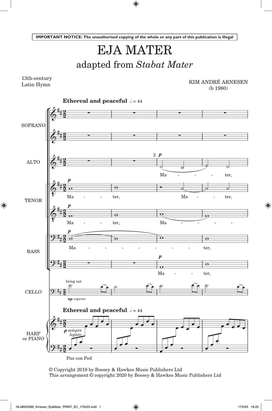 Eja Mater (Adapted from Stabat Mater) SSAATTBB scores gallery preview page 1