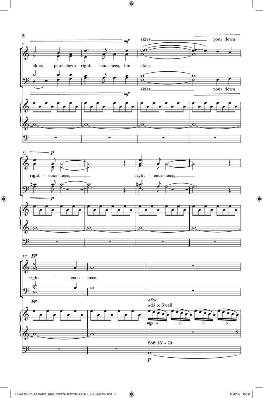 Drop Down, Ye Heavens Drop Down, Ye Heavens Divisi scores gallery preview page 2