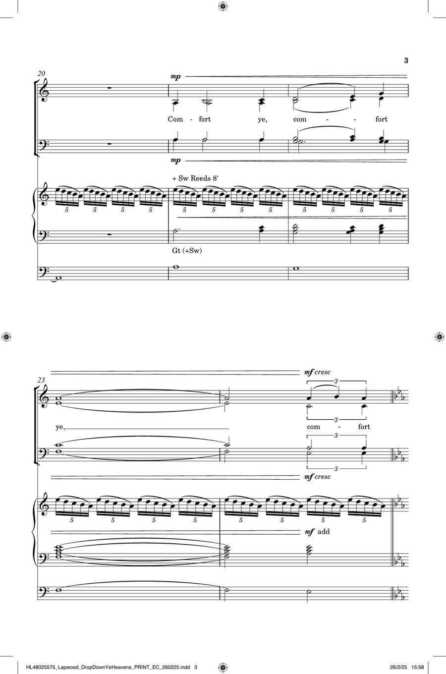 Drop Down, Ye Heavens Drop Down, Ye Heavens Divisi scores gallery preview page 3