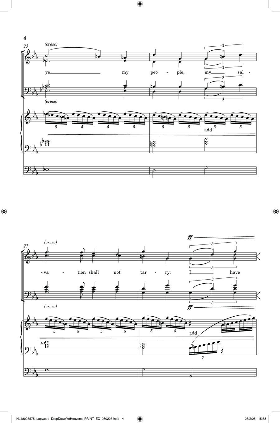 Drop Down, Ye Heavens Drop Down, Ye Heavens Divisi scores gallery preview page 4
