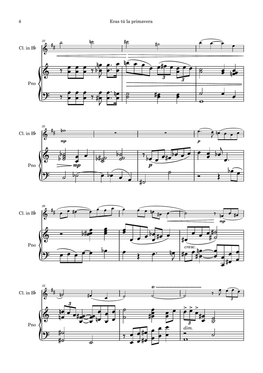 Eras tú la primavera Eras tú la primavera Woodwind Duet scores gallery preview page 4