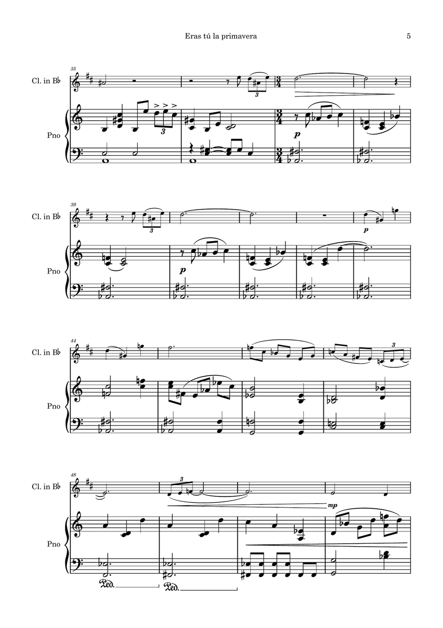 Eras tú la primavera Eras tú la primavera Woodwind Duet scores gallery preview page 5