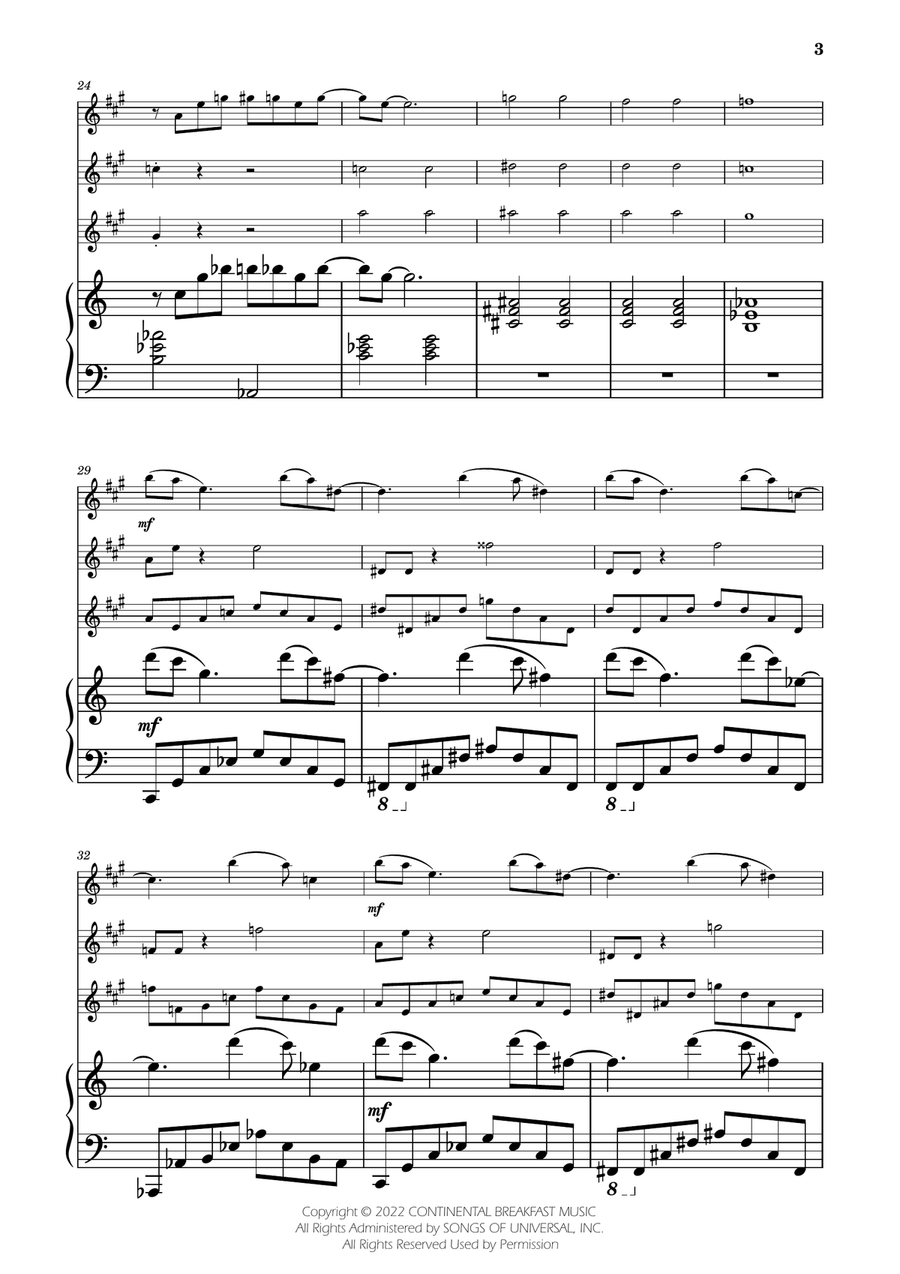 Severance - Main Title Theme Woodwind Trio scores gallery preview page 3