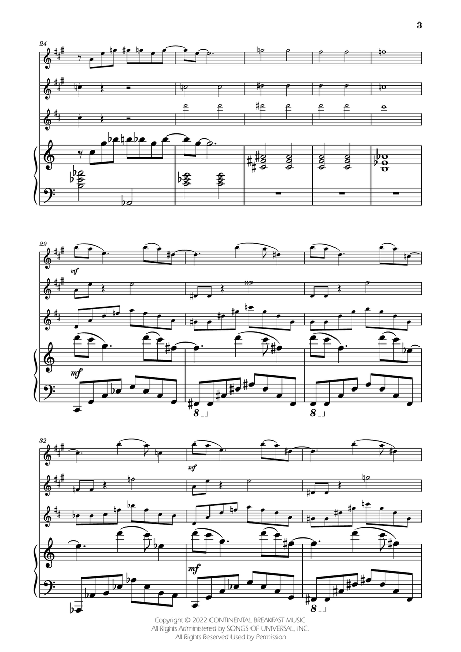 Severance - Main Title Theme Woodwind Trio scores gallery preview page 3