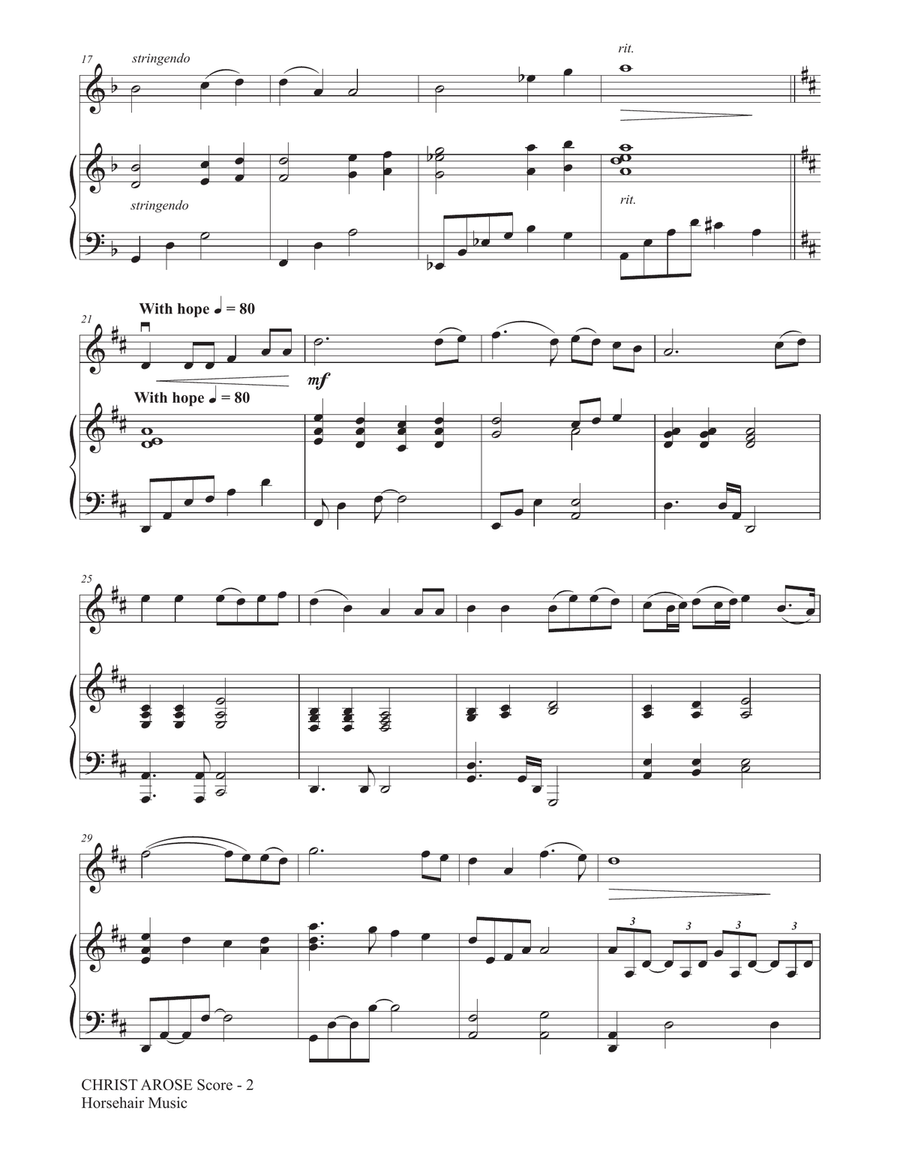 Christ Arose (Lo in the Grave He Lay) - Violin Solo Violin Solo scores gallery preview page 2