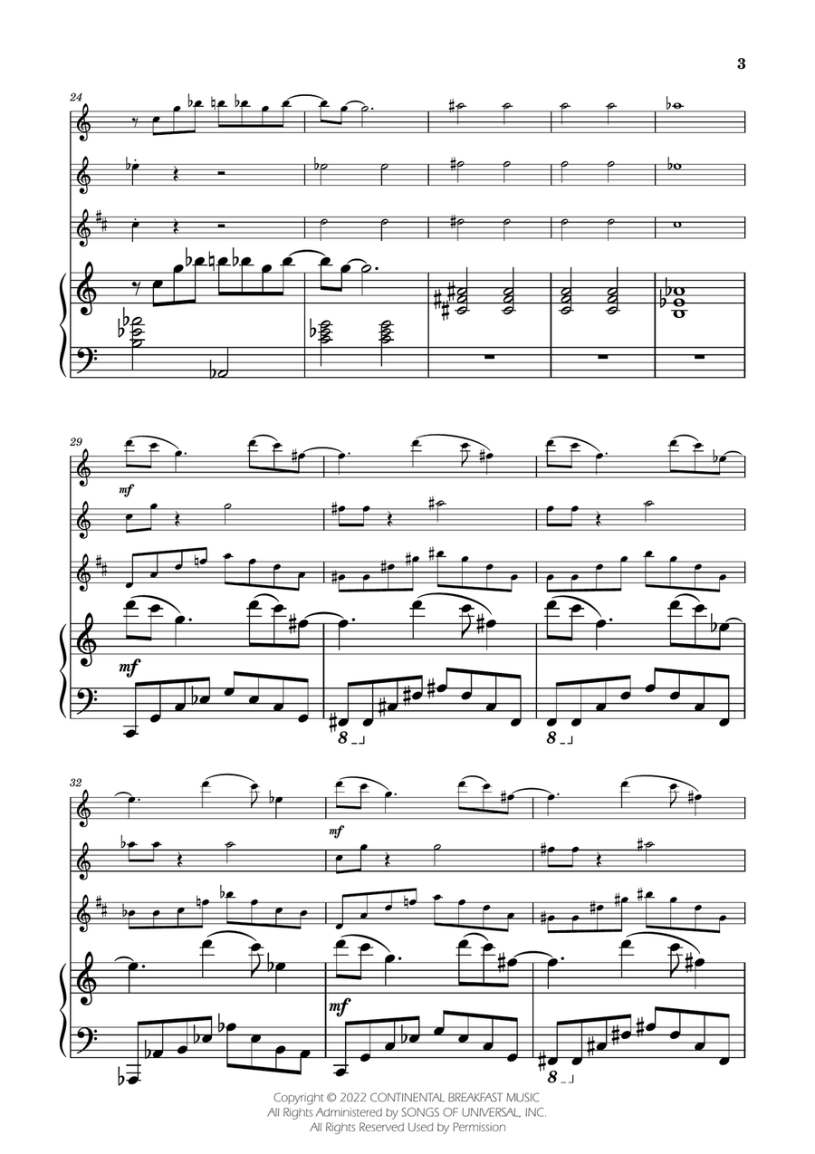 Severance - Main Title Theme Woodwind Trio scores gallery preview page 3