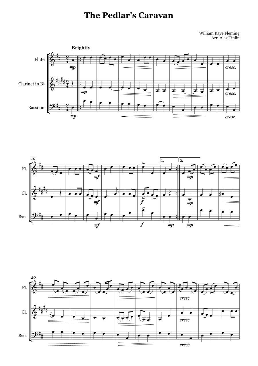 The Pedlar's Caravan The Pedlar's Caravan Woodwind Trio scores gallery preview page 2