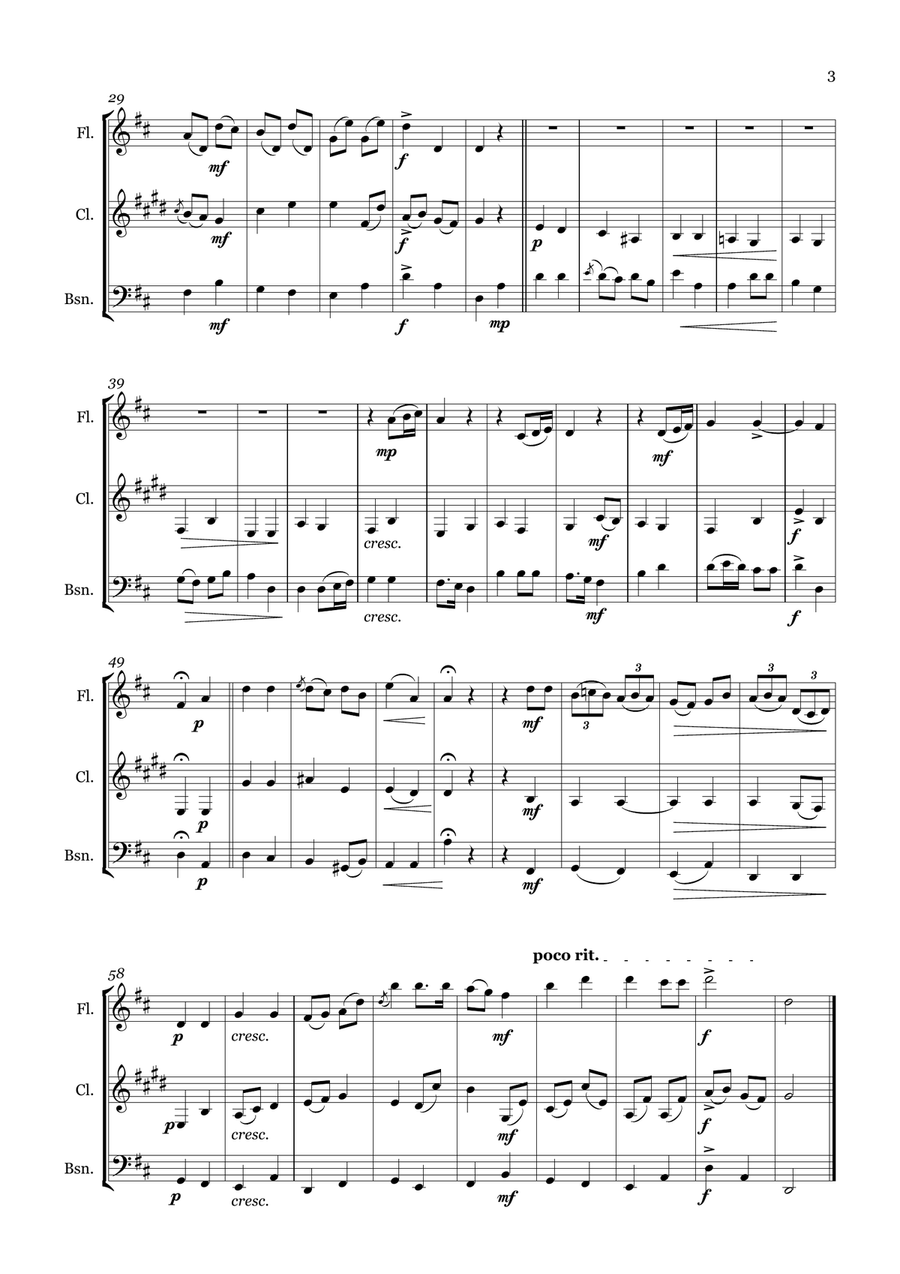 The Pedlar's Caravan The Pedlar's Caravan Woodwind Trio scores gallery preview page 3