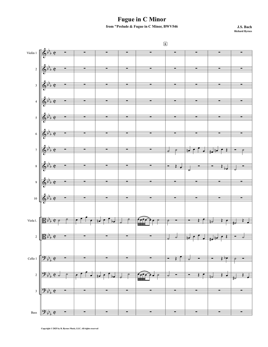 Fugue in C Minor, BWV 546 (String Orchestra) String Orchestra scores gallery preview page 1