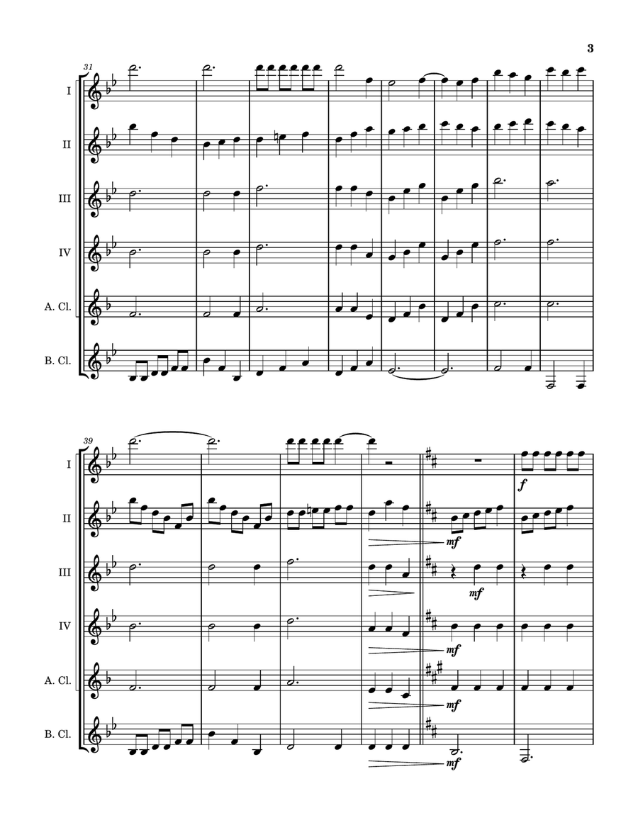Anyone Who Had A Heart Clarinet Quintet scores gallery preview page 4