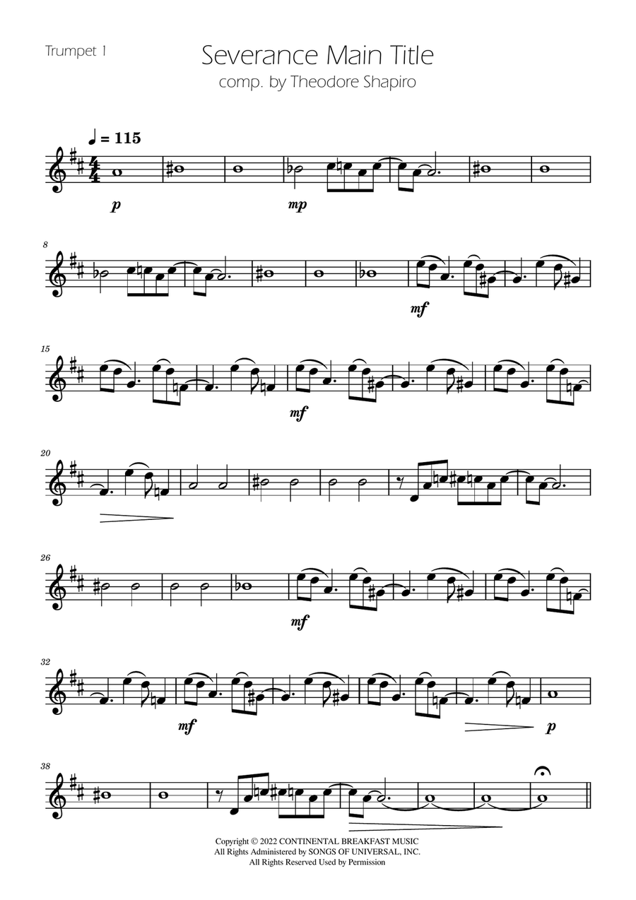 Severance - Main Title Theme Brass Trio scores gallery preview page 3
