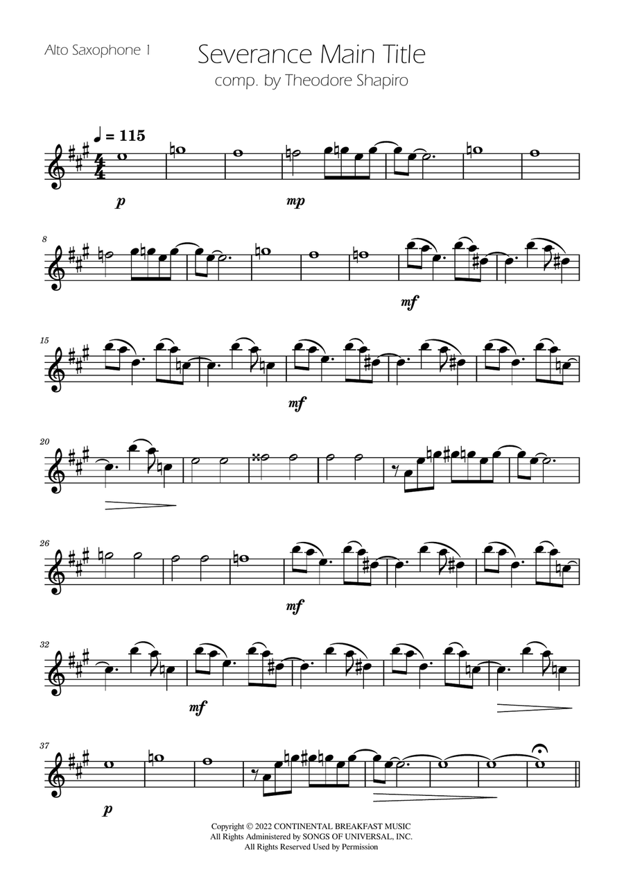 Severance - Main Title Theme Woodwind Trio scores gallery preview page 3
