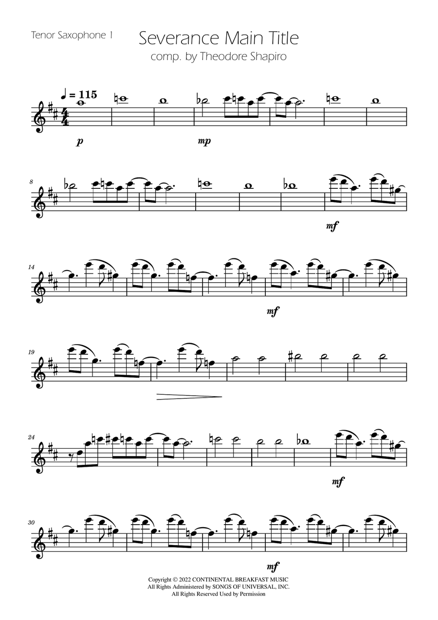 Severance - Main Title Theme Woodwind Trio scores gallery preview page 3