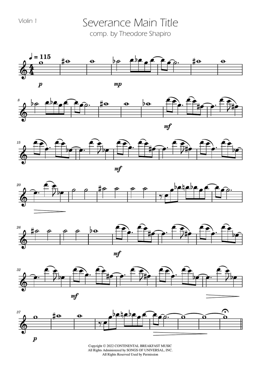 Severance - Main Title Theme String Trio scores gallery preview page 3