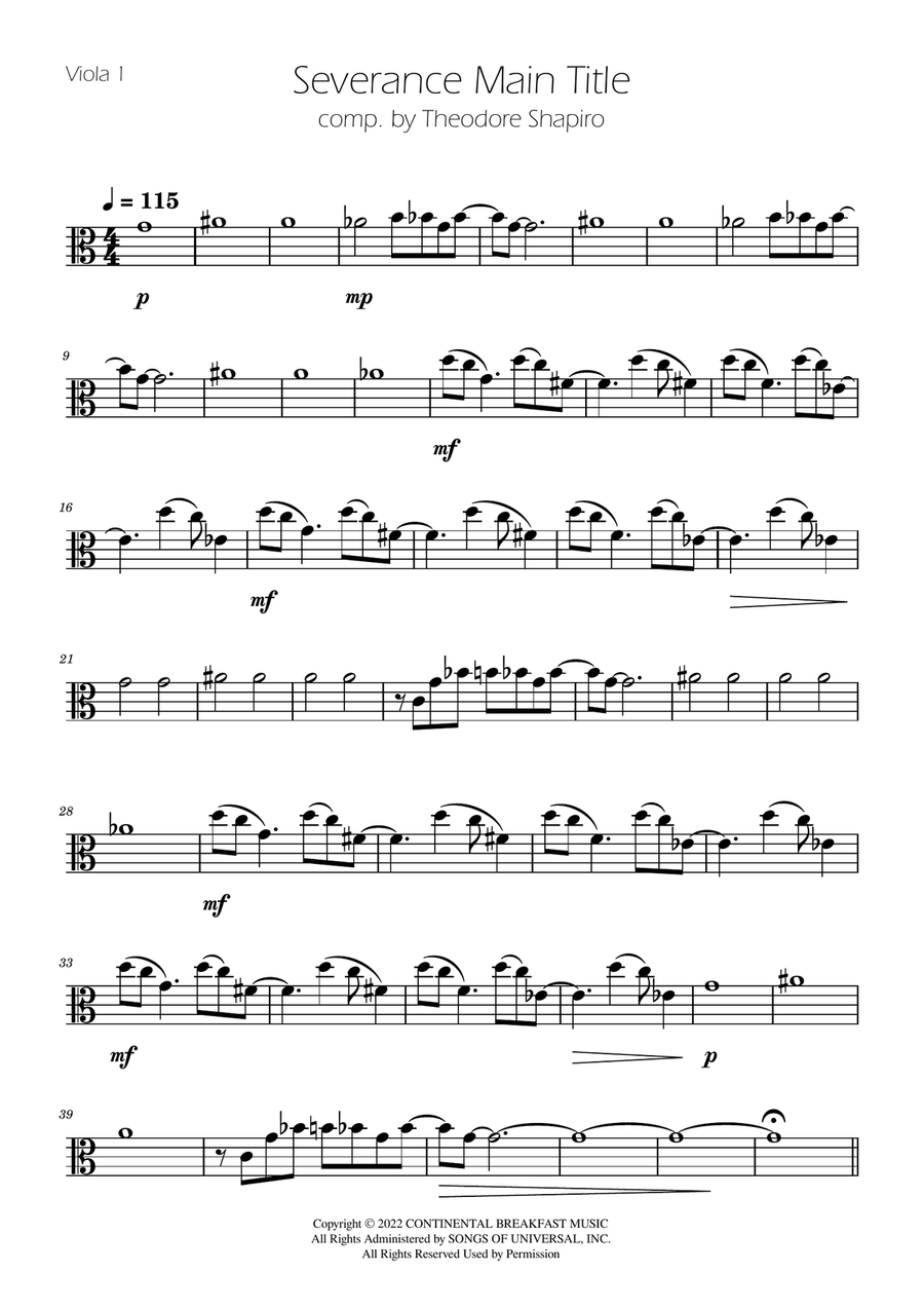 Severance - Main Title Theme String Trio scores gallery preview page 3