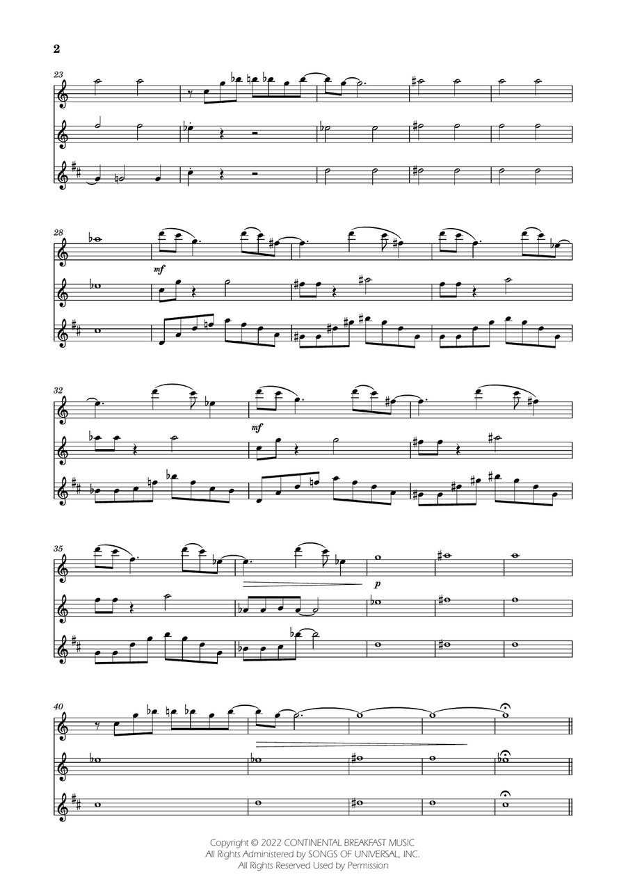 Severance - Main Title Theme Woodwind Trio scores gallery preview page 2