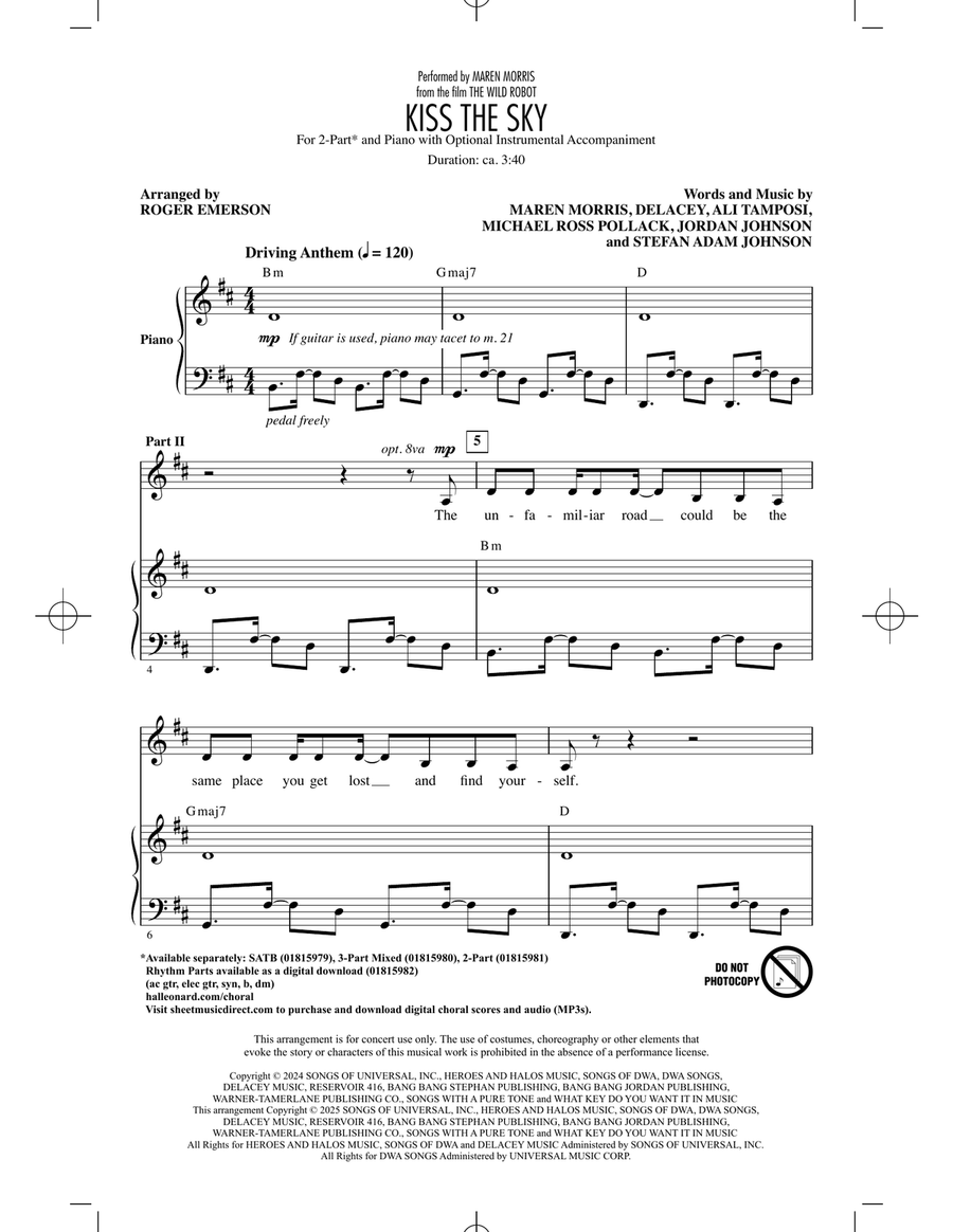 Kiss The Sky (from The Wild Robot) (arr. Roger Emerson) 2-Part scores gallery preview page 2