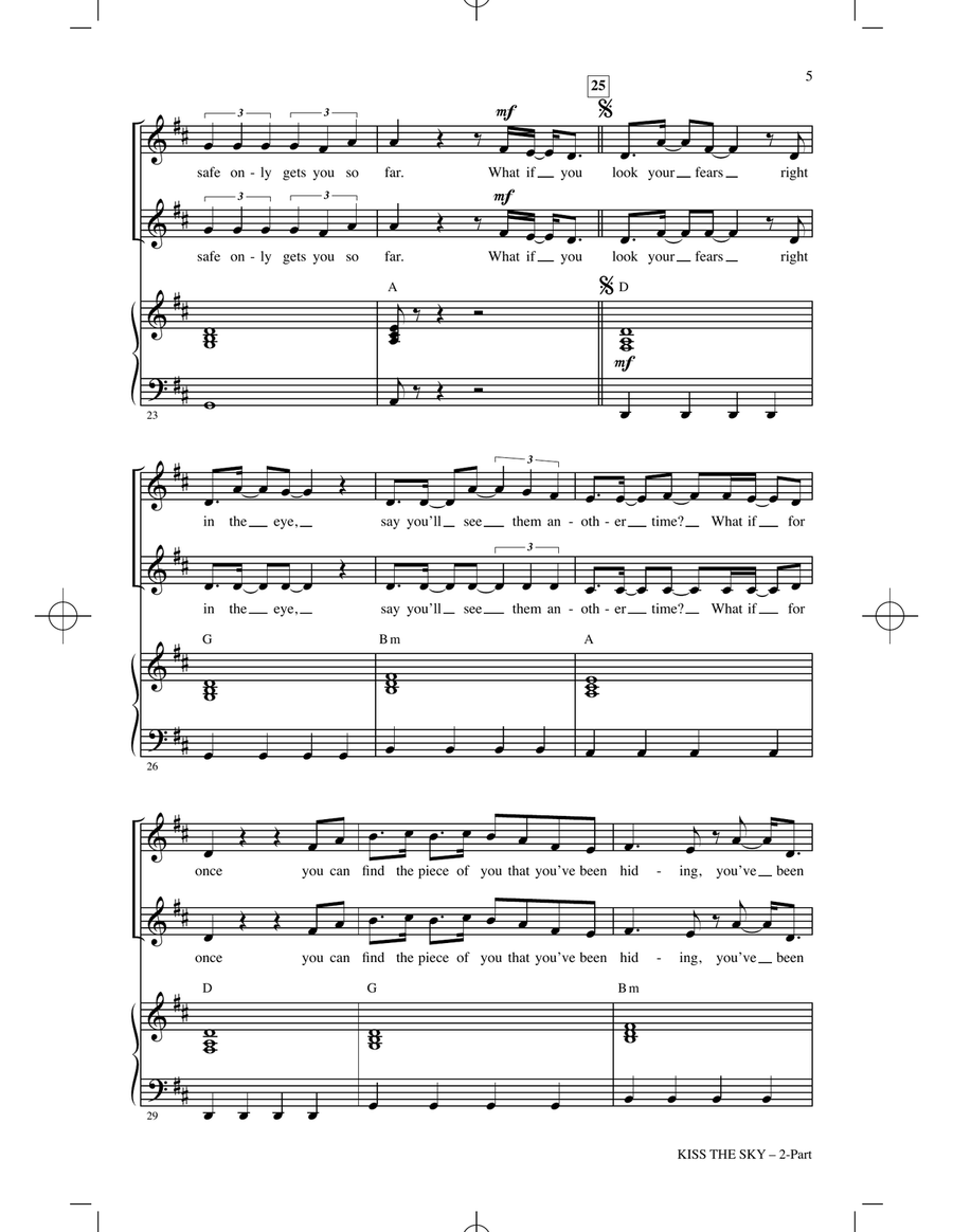 Kiss The Sky (from The Wild Robot) (arr. Roger Emerson) 2-Part scores gallery preview page 5