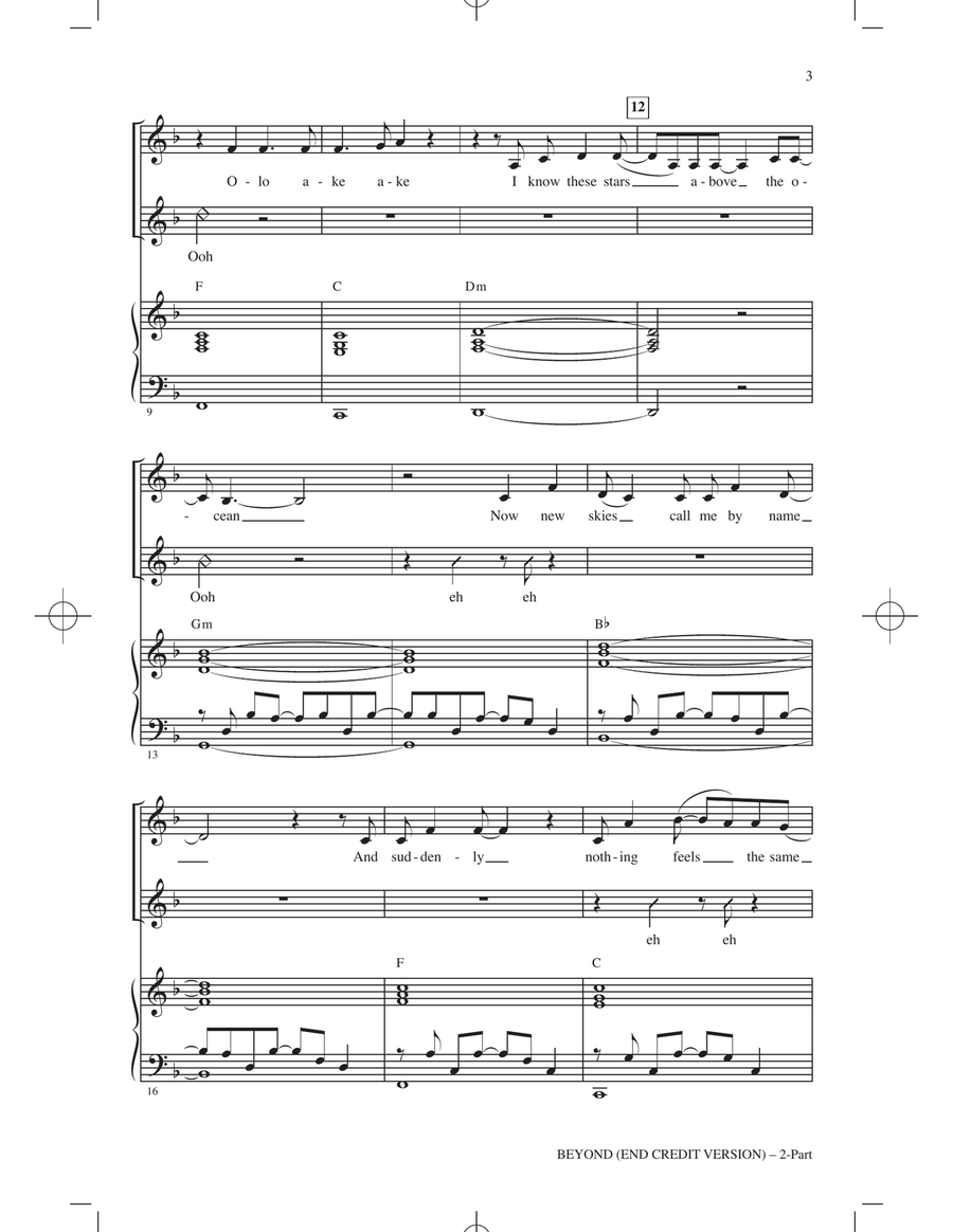 Beyond (End Credit Version) (from Moana 2) (arr. Mac Huff) 2-Part scores gallery preview page 2