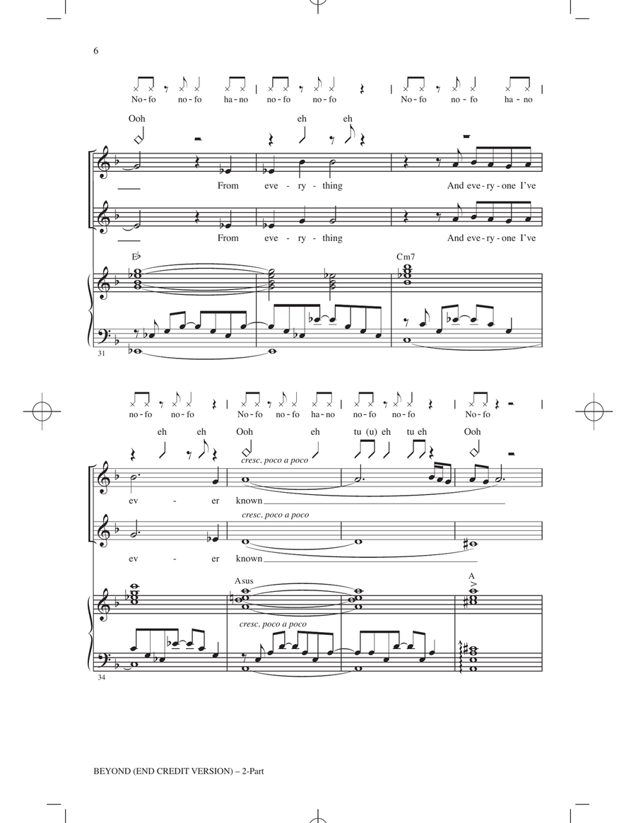 Beyond (End Credit Version) (from Moana 2) (arr. Mac Huff) 2-Part scores gallery preview page 5
