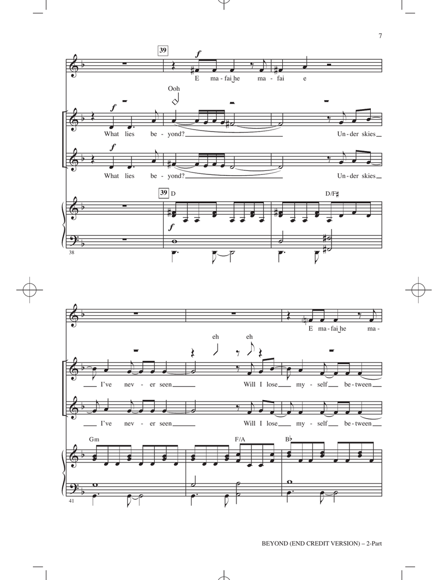 Beyond (End Credit Version) (from Moana 2) (arr. Mac Huff) 2-Part scores gallery preview page 6