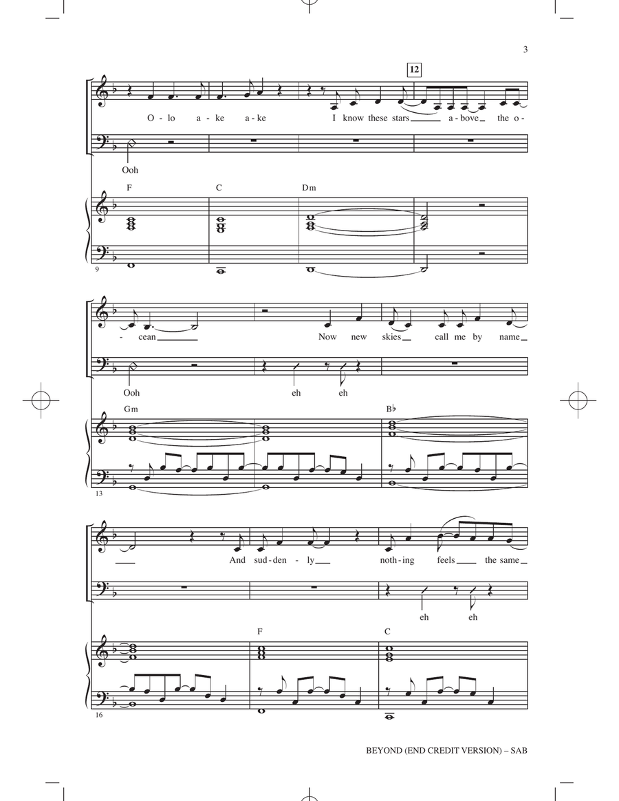 Beyond (End Credit Version) (from Moana 2) (arr. Mac Huff) 3-Part scores gallery preview page 2