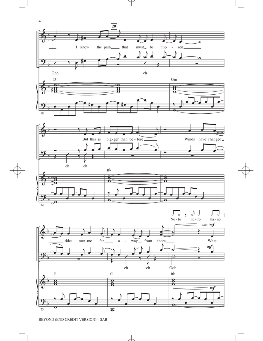 Beyond (End Credit Version) (from Moana 2) (arr. Mac Huff) 3-Part scores gallery preview page 3