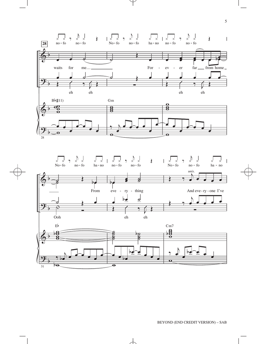 Beyond (End Credit Version) (from Moana 2) (arr. Mac Huff) 3-Part scores gallery preview page 4