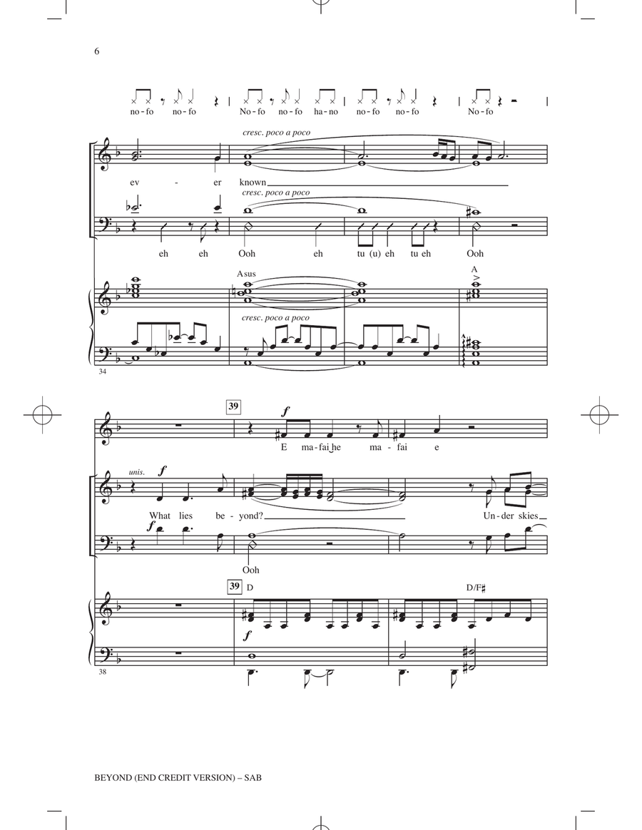 Beyond (End Credit Version) (from Moana 2) (arr. Mac Huff) 3-Part scores gallery preview page 5