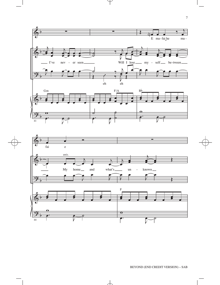 Beyond (End Credit Version) (from Moana 2) (arr. Mac Huff) 3-Part scores gallery preview page 6
