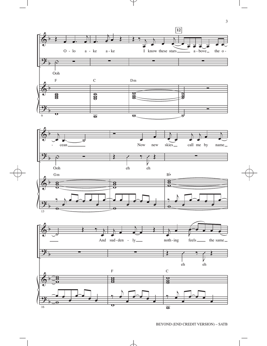 Beyond (End Credit Version) (from Moana 2) (arr. Mac Huff) 4-Part scores gallery preview page 2