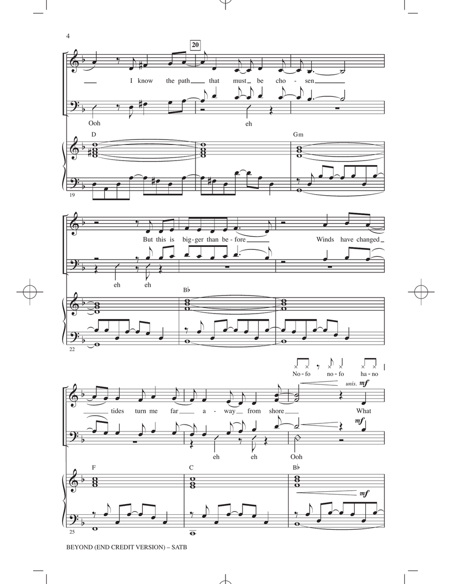 Beyond (End Credit Version) (from Moana 2) (arr. Mac Huff) 4-Part scores gallery preview page 3