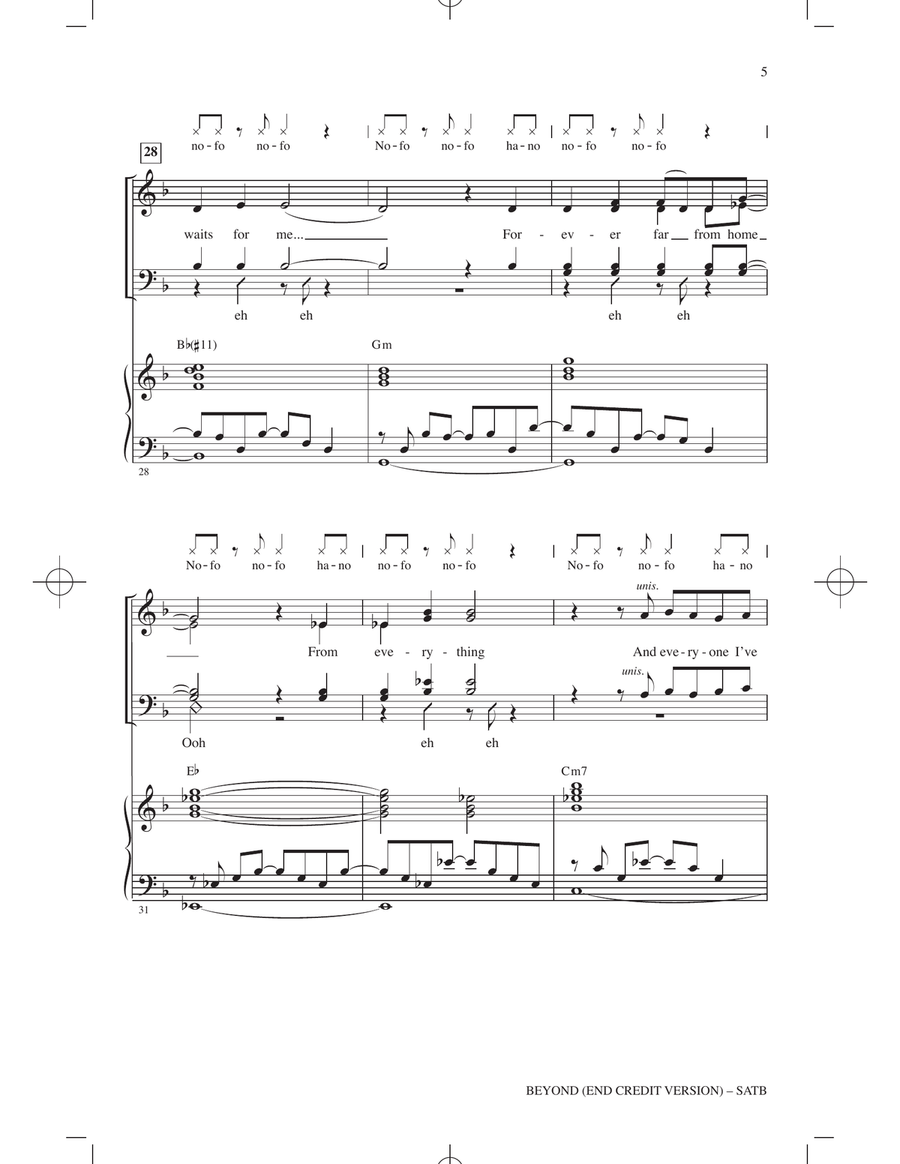 Beyond (End Credit Version) (from Moana 2) (arr. Mac Huff) 4-Part scores gallery preview page 4