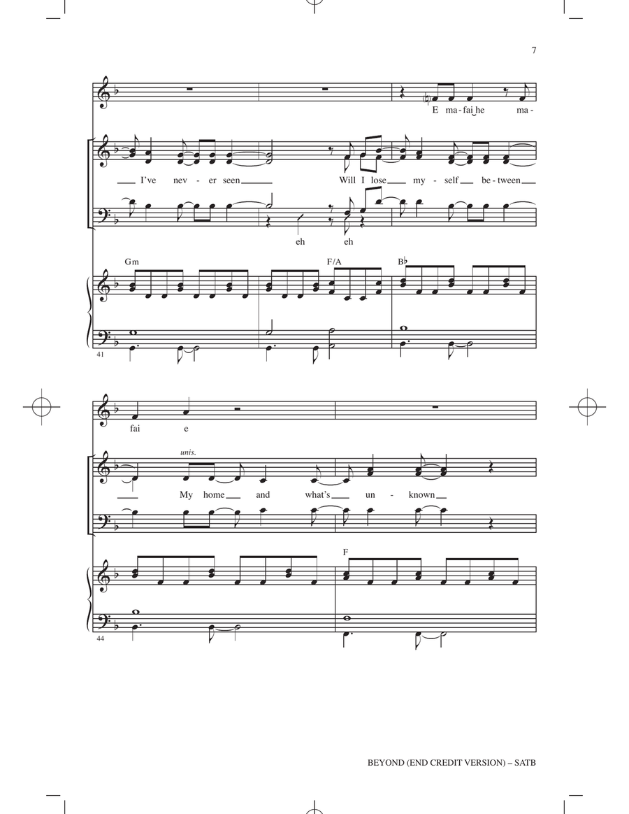 Beyond (End Credit Version) (from Moana 2) (arr. Mac Huff) 4-Part scores gallery preview page 6