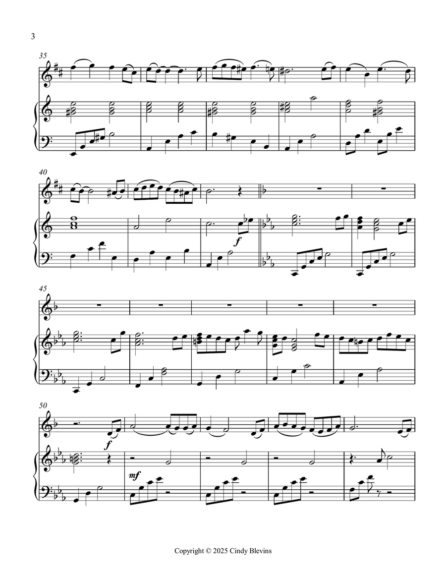 Aspen Forest, an original piece for clarinet and piano B-Flat Clarinet scores gallery preview page 4