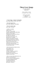 Three Love Songs (Baritone)