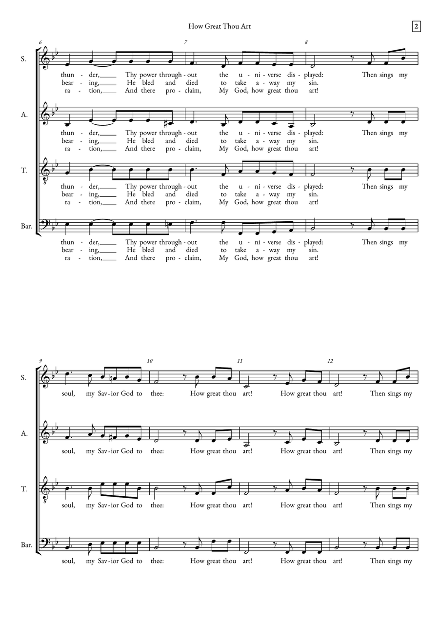 How Great Thou Art How Great Thou Art 4-Part scores gallery preview page 2