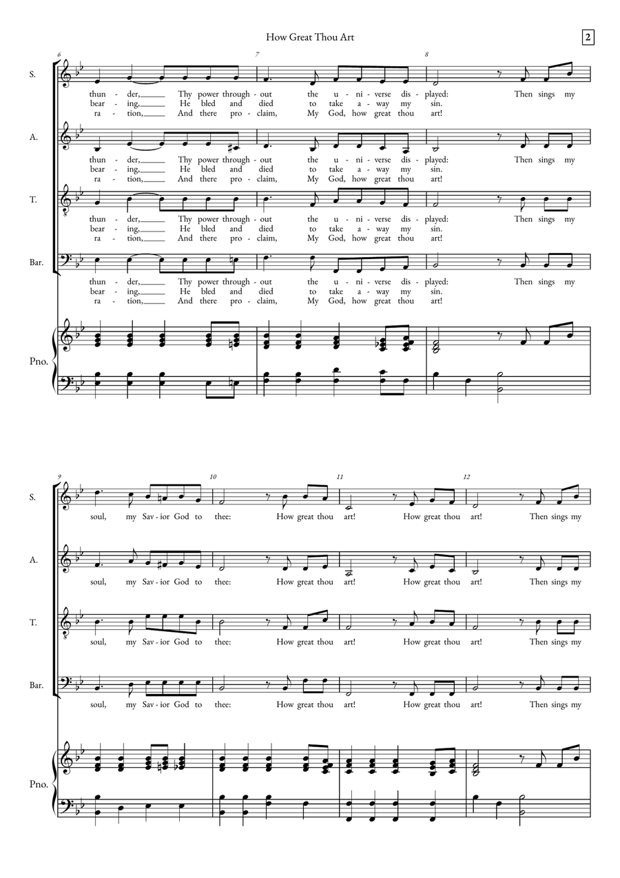 How Great Thou Art How Great Thou Art 4-Part scores gallery preview page 2