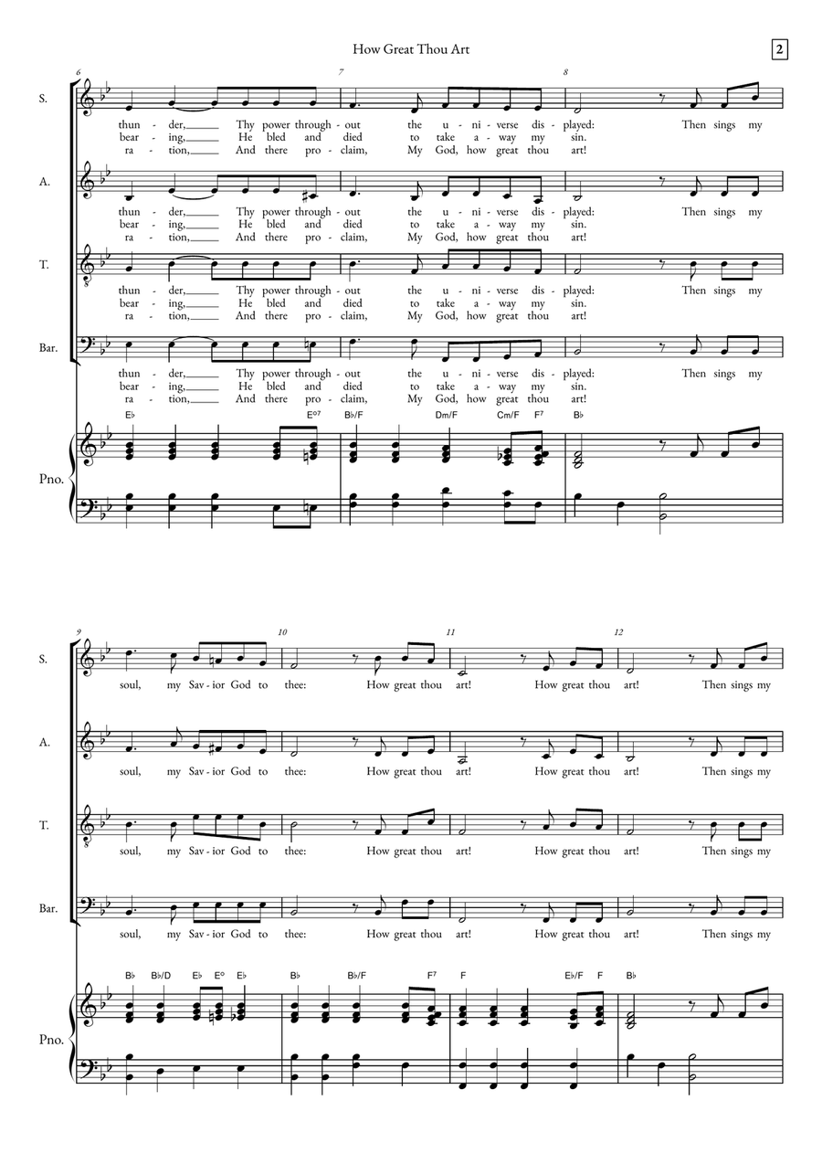 How Great Thou Art How Great Thou Art 4-Part scores gallery preview page 2