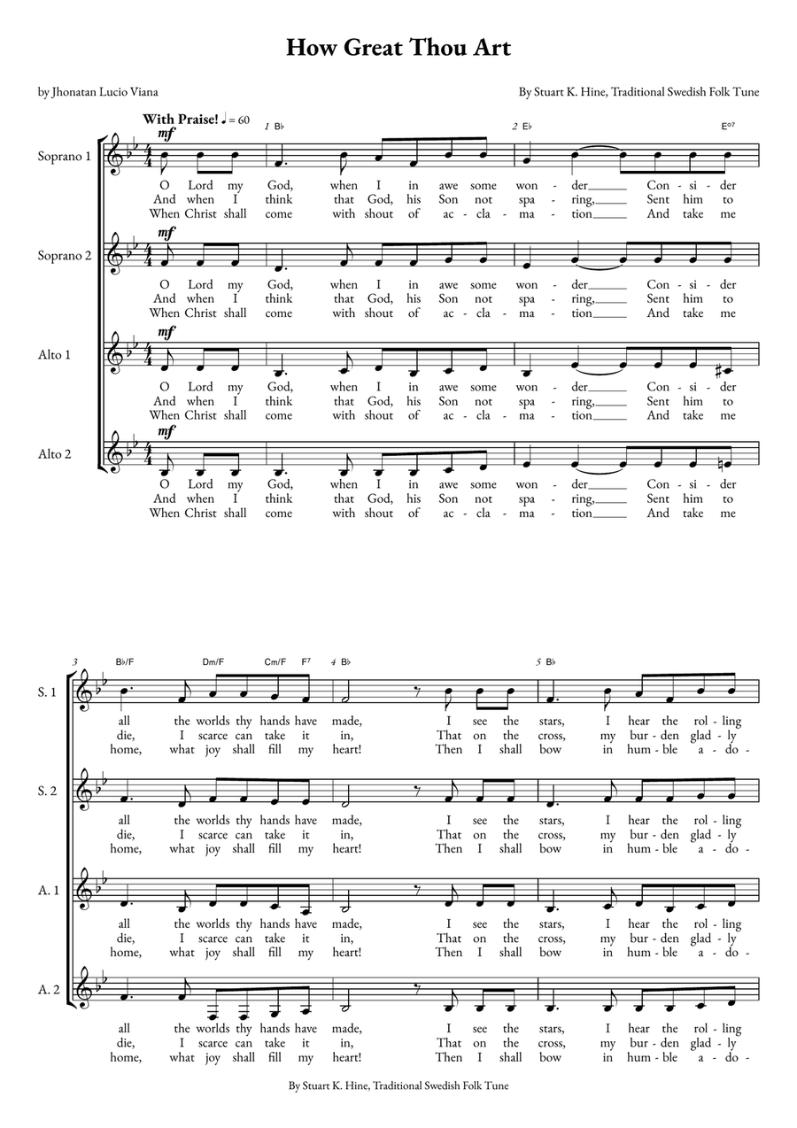 How Great Thou Art How Great Thou Art SSAA scores gallery preview page 1
