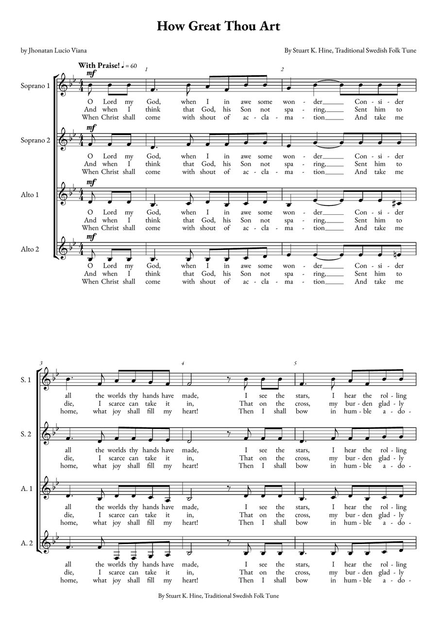How Great Thou Art How Great Thou Art SSAA scores gallery preview page 1