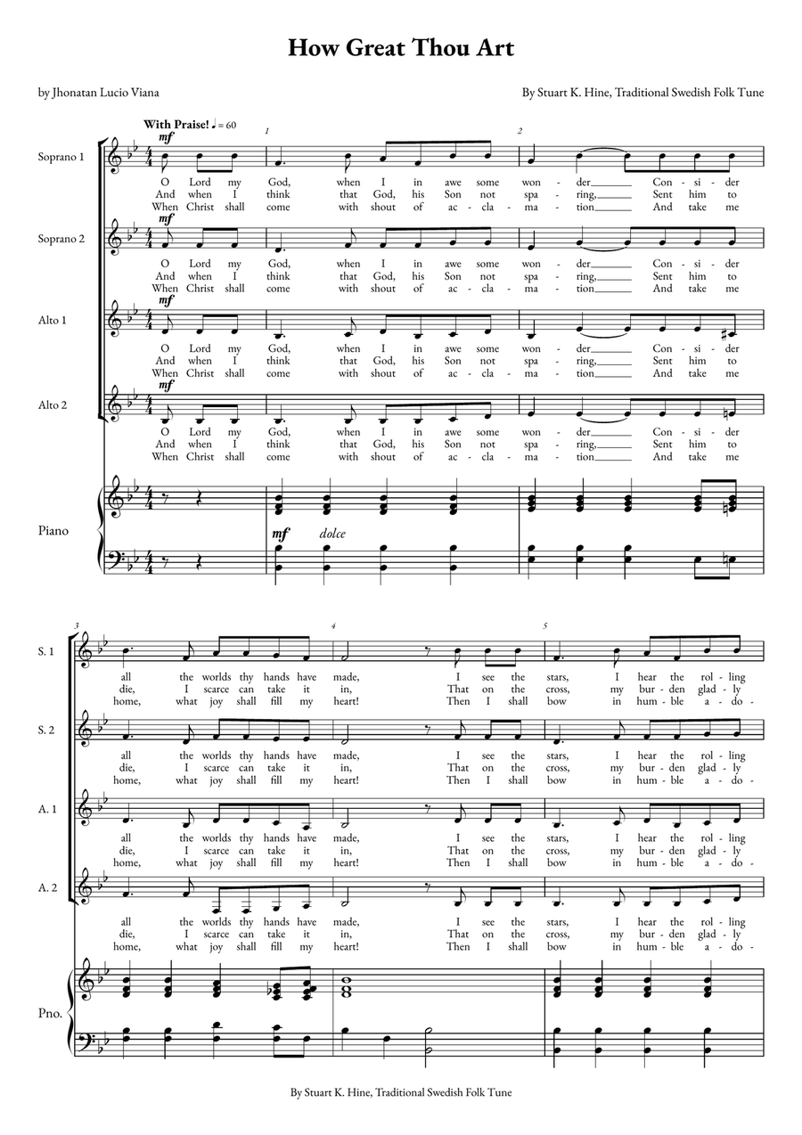 How Great Thou Art How Great Thou Art SSAA scores gallery preview page 1