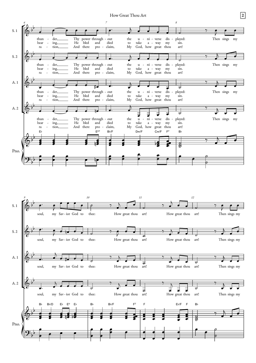 How Great Thou Art How Great Thou Art SSAA scores gallery preview page 2