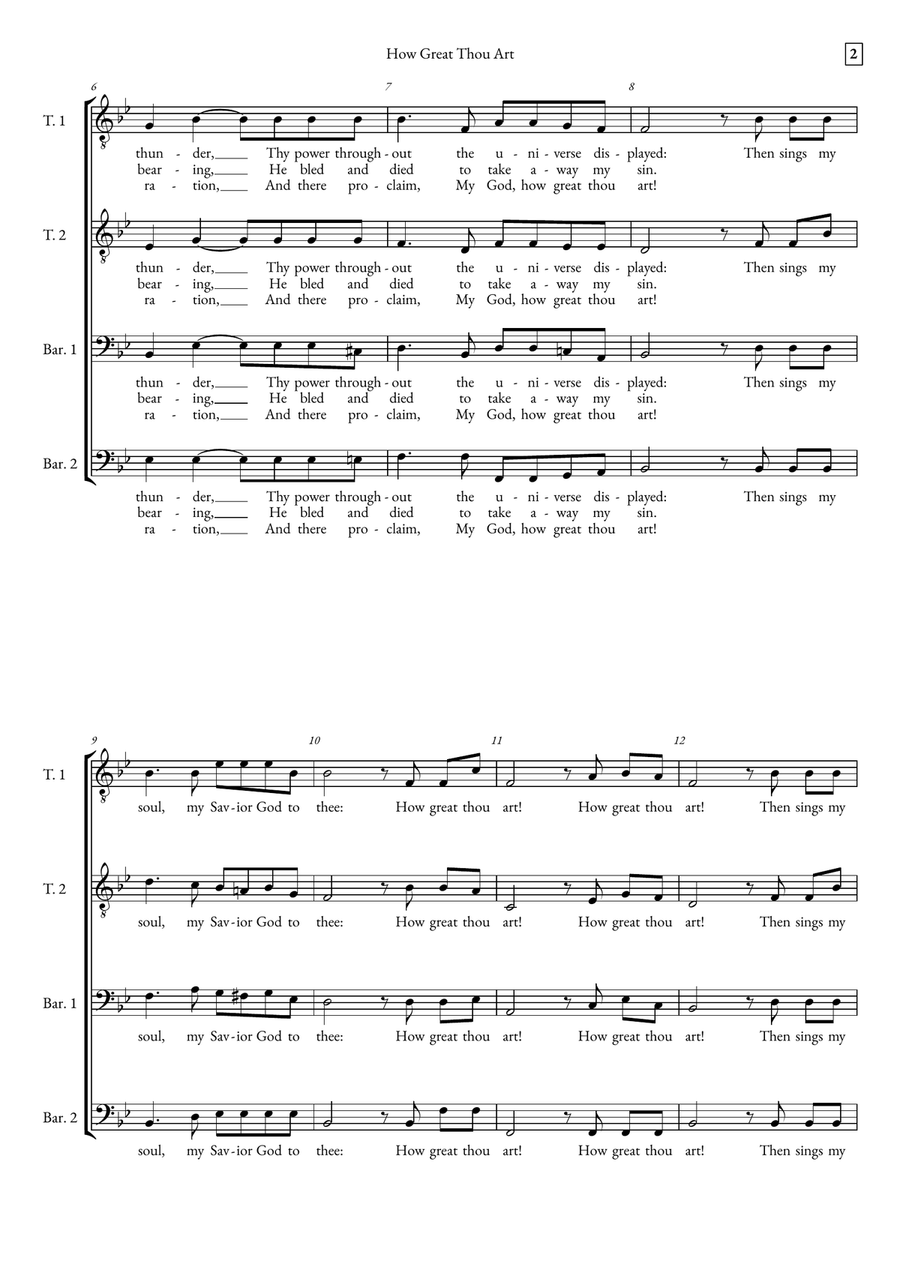 How Great Thou Art How Great Thou Art TTBB scores gallery preview page 2