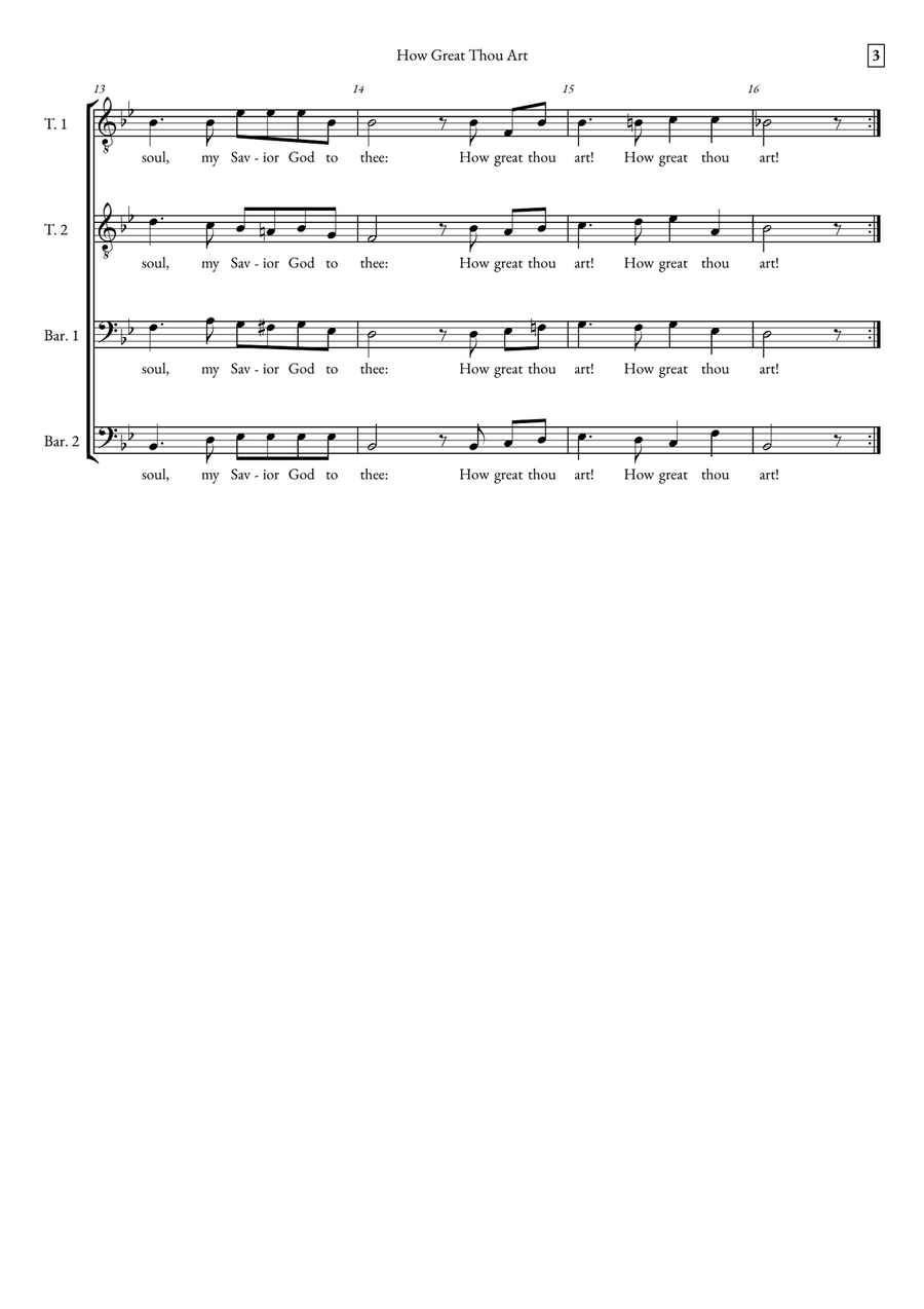 How Great Thou Art How Great Thou Art TTBB scores gallery preview page 3