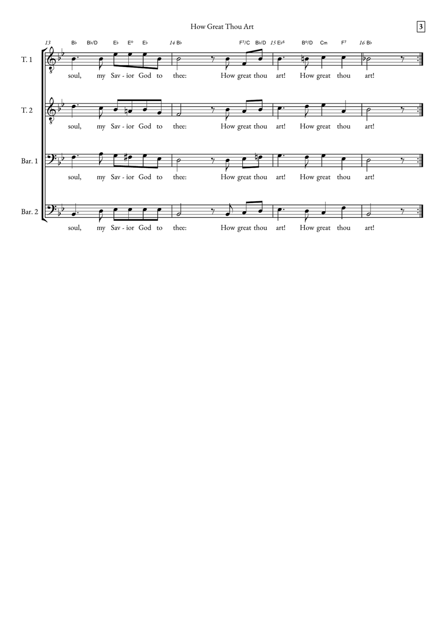 How Great Thou Art How Great Thou Art TTBB scores gallery preview page 3