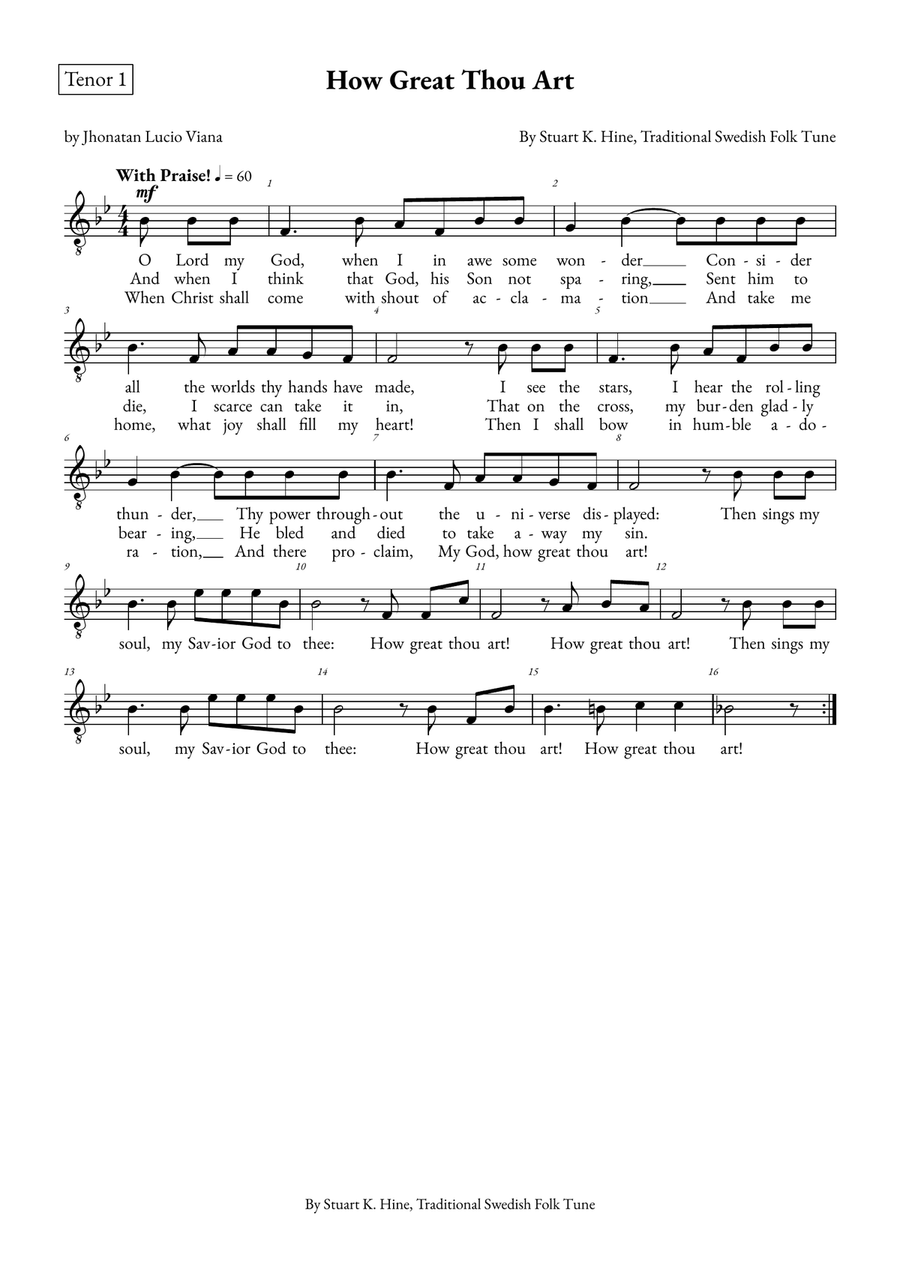 How Great Thou Art How Great Thou Art TTBB scores gallery preview page 4